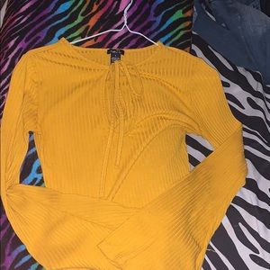 Yellow Open Middle Shirt